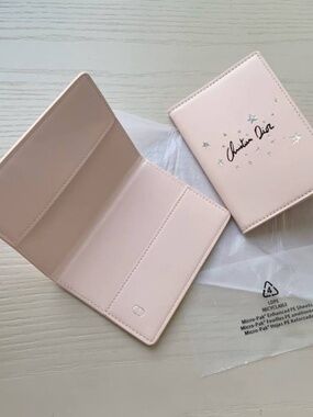 Christian Dior Pink Passport Holder with Stars
